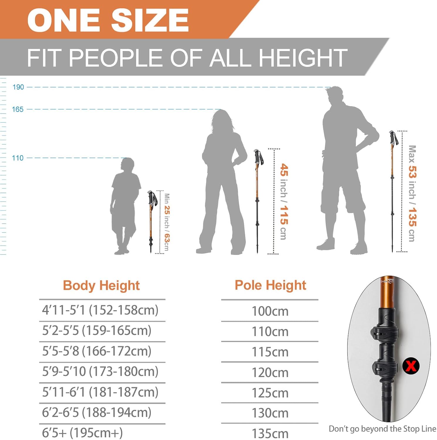 Aluminum Trekking Poles - Quick Adjustable Locks, Comfort Handle, Padded Strap, Snow Baskets - Walking Sticks Suitable for Hiking, Walking - Image 7