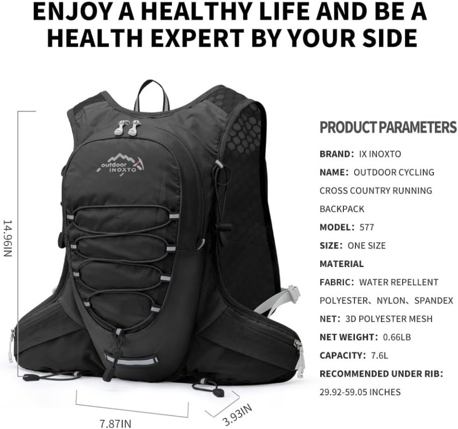 Running Hydration Vest for Men Women Water Backpack for Running 3L Running Hydration Pack for Trail Running Marathon Race Hiking - Image 2