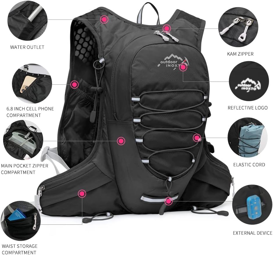 Running Hydration Vest for Men Women Water Backpack for Running 3L Running Hydration Pack for Trail Running Marathon Race Hiking - Image 3