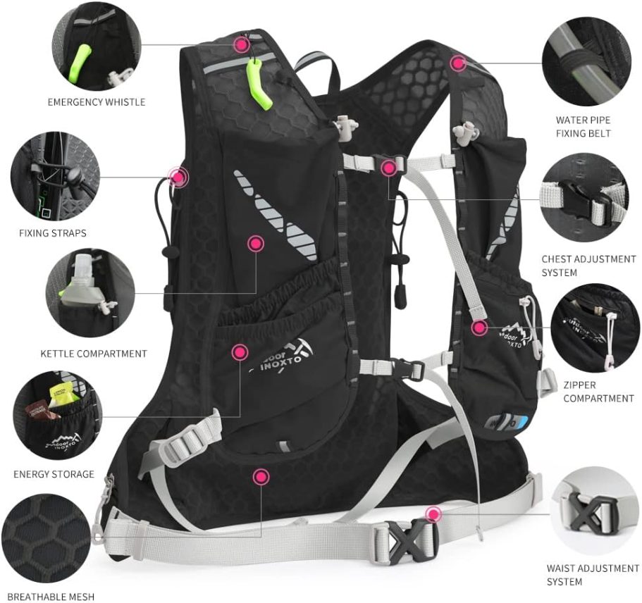 Running Hydration Vest for Men Women Water Backpack for Running 3L Running Hydration Pack for Trail Running Marathon Race Hiking - Image 4