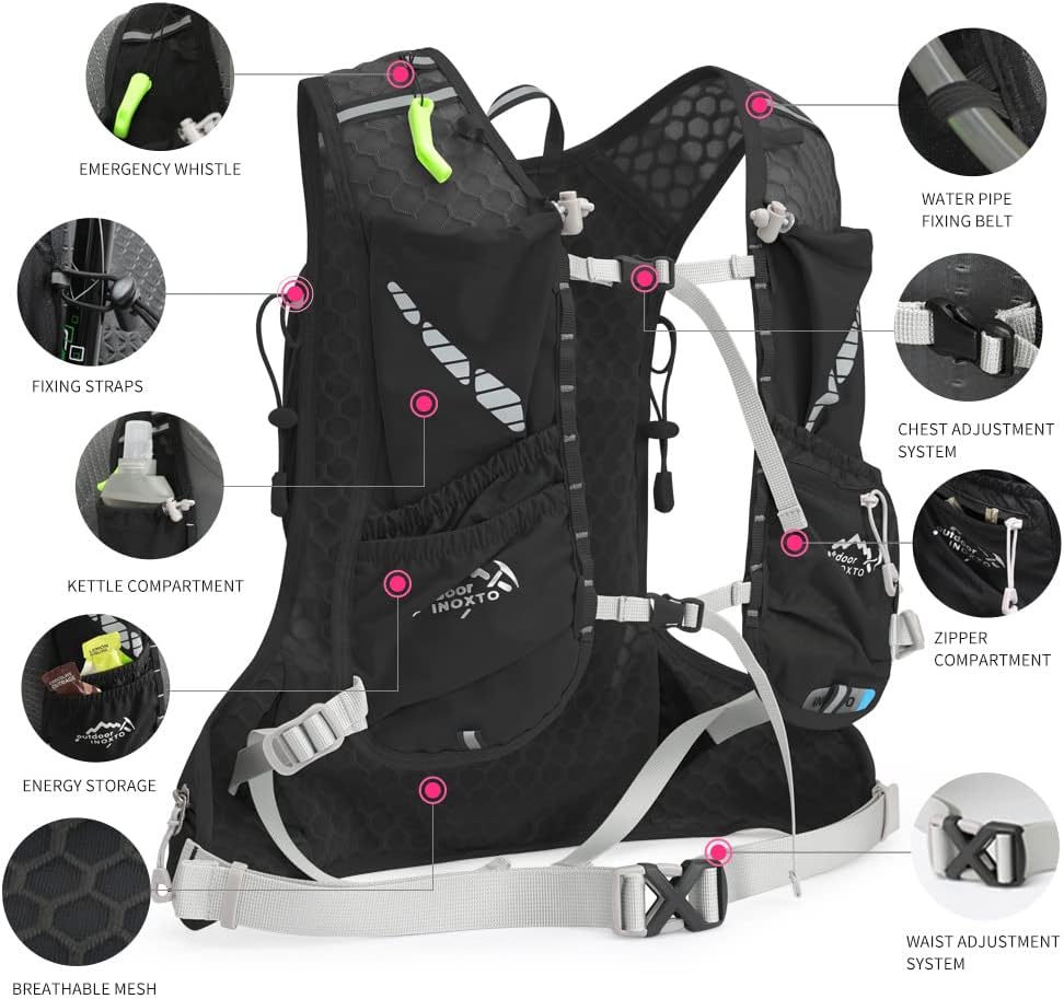 Running Hydration Vest for Men Women Water Backpack for Running 3L Running Hydration Pack for Trail Running Marathon Race Hiking - Image 4